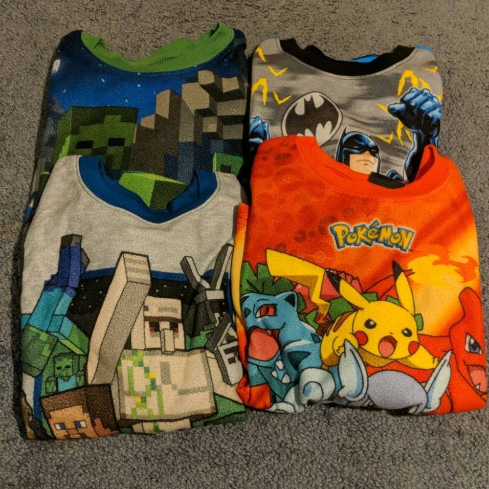 Boys size 8 pajama shirts bundle